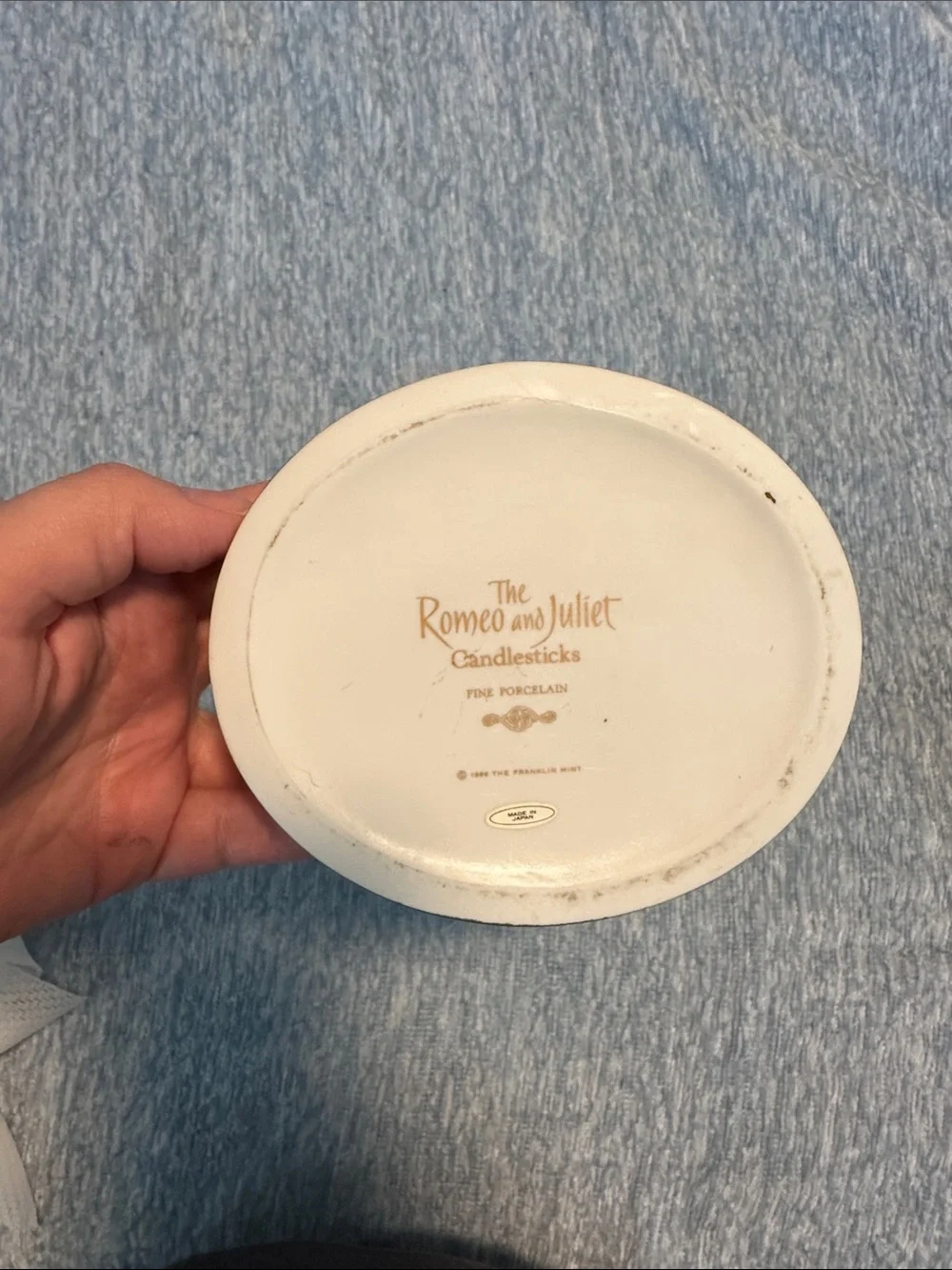 Franklin Mint Porcelain Romeo and Juliet Candlesticks